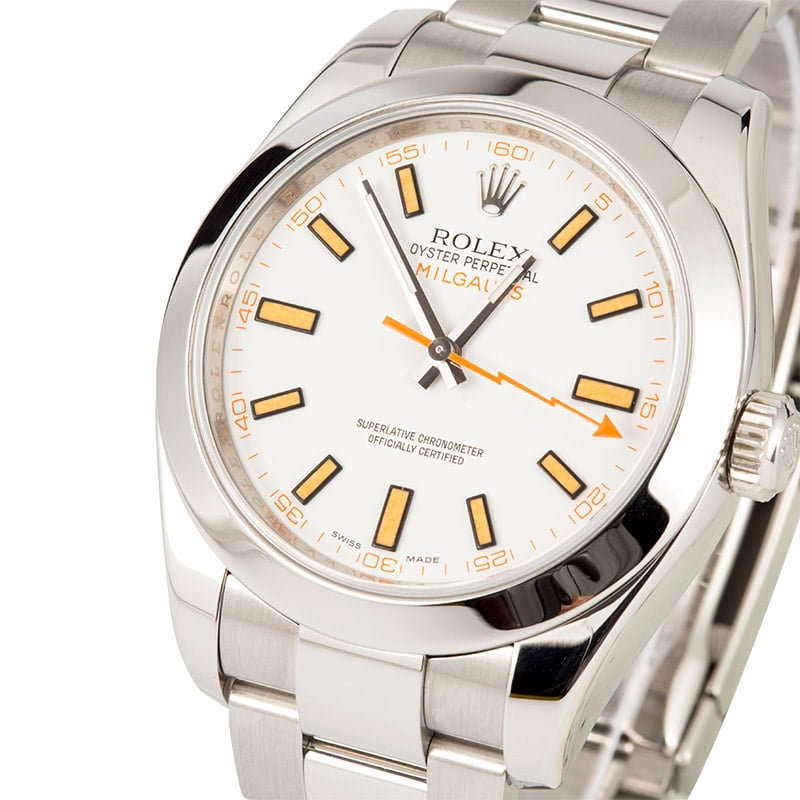 rolex milgauss white dial