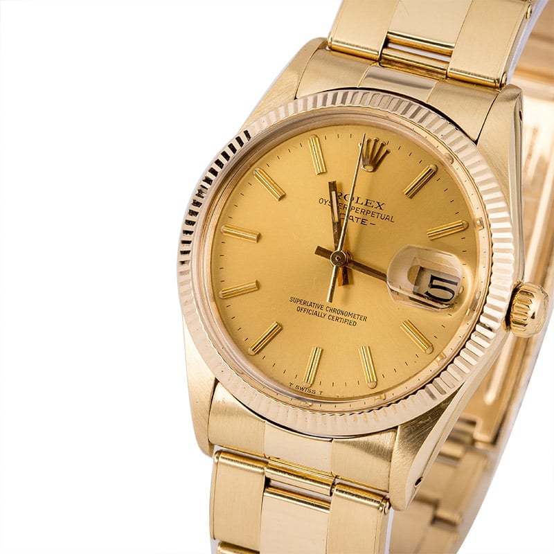 Pre-Owned Rolex Date 15037 Yellow Gold Oyster T