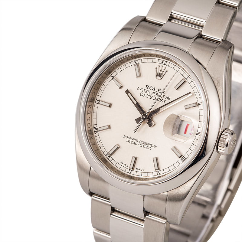 Used Rolex Datejust 116200 Silver Index Dial