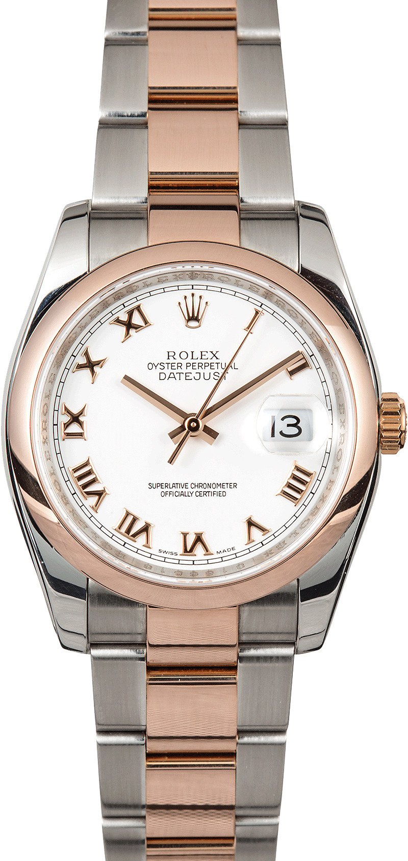 rolex datejust rose gold two tone