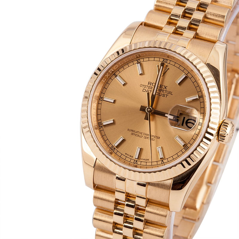 Pre-Owned Rolex Datejust 116238 18k Yellow Gold