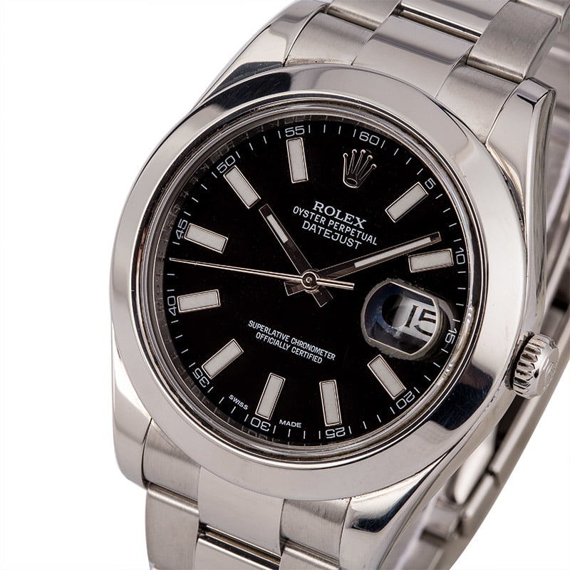 Pre Owned Rolex Datejust 116300 Black Dial 41MM