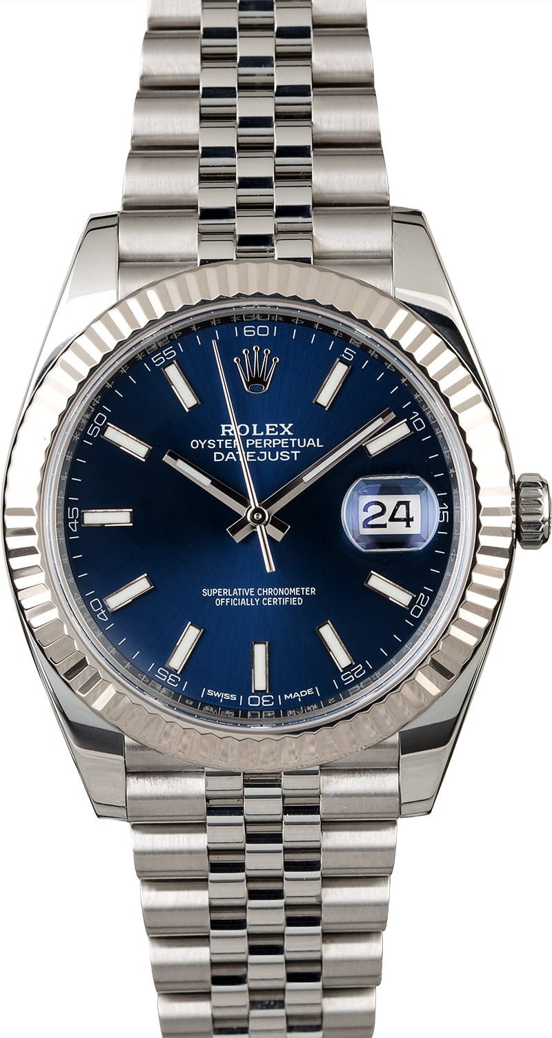 rolex 41mm datejust blue face