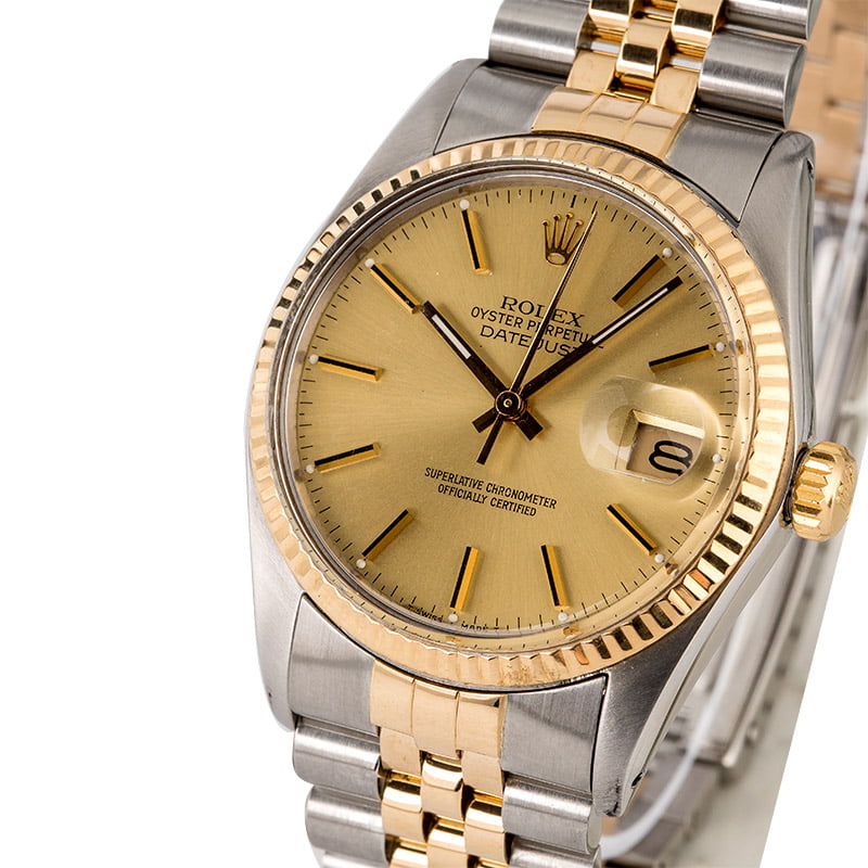 Rolex Datejust 16013 Champagne Dial Two Tone | Bob's Watches Item: 118112