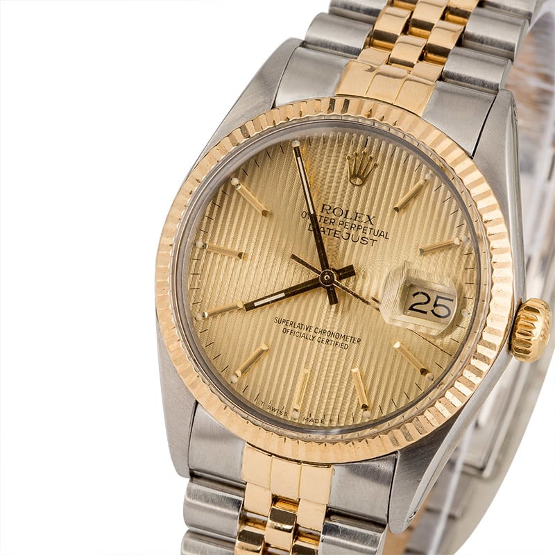 Pre-Owned Rolex Datejust 16013 Champagne Tapestry Dial