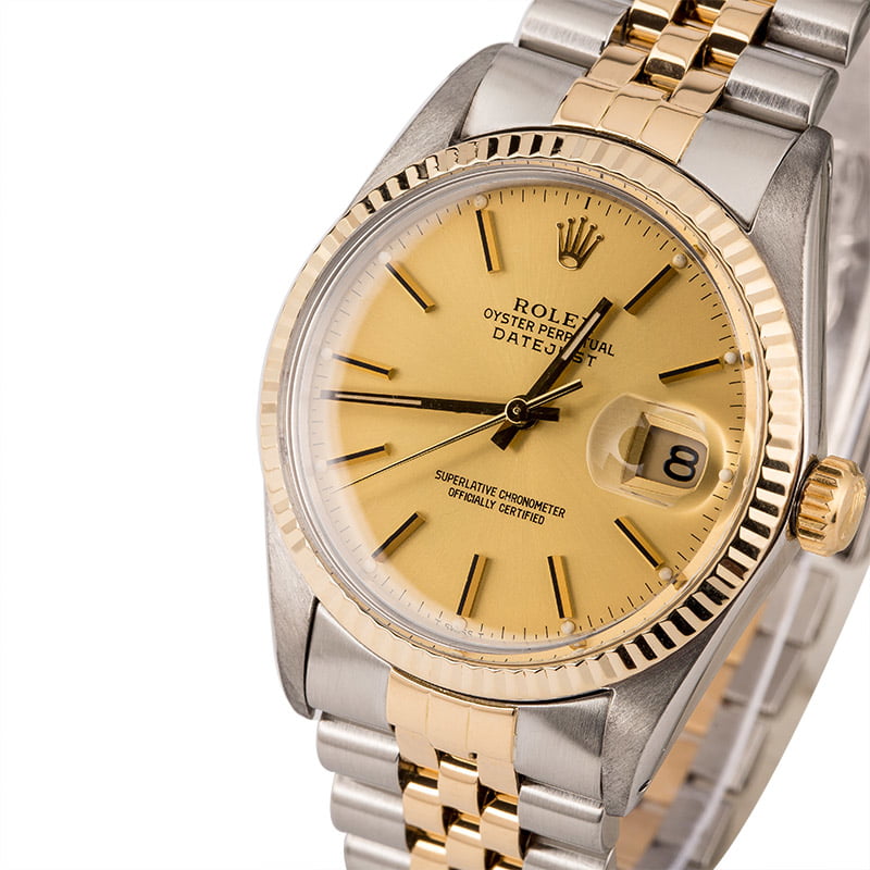 Mens Pre Owned Rolex Datejust 16013 Champagne Dial