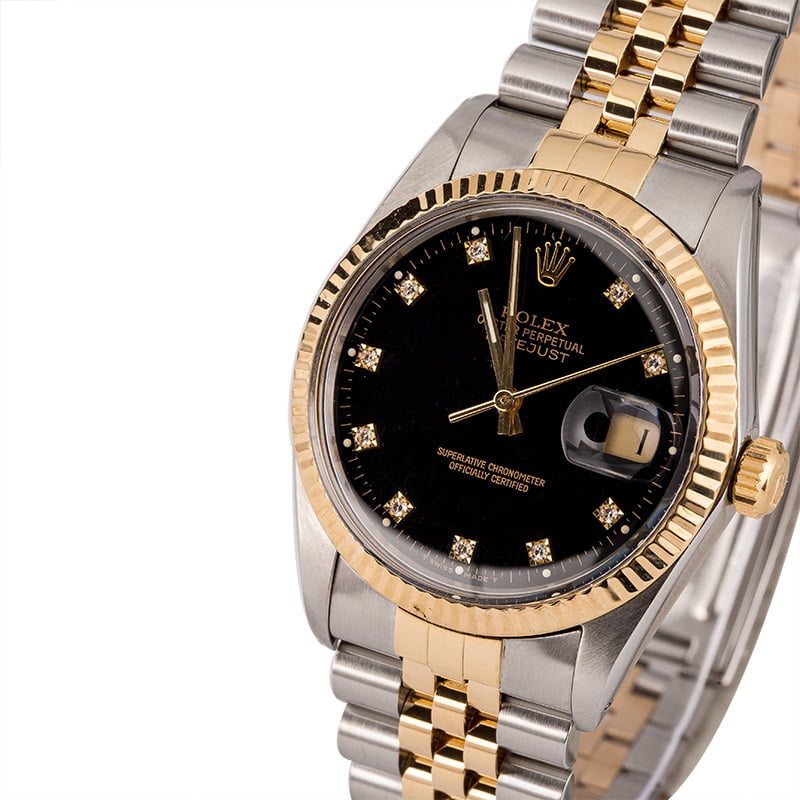 Pre Owned Rolex Datejust 16013 Black Diamond Dial