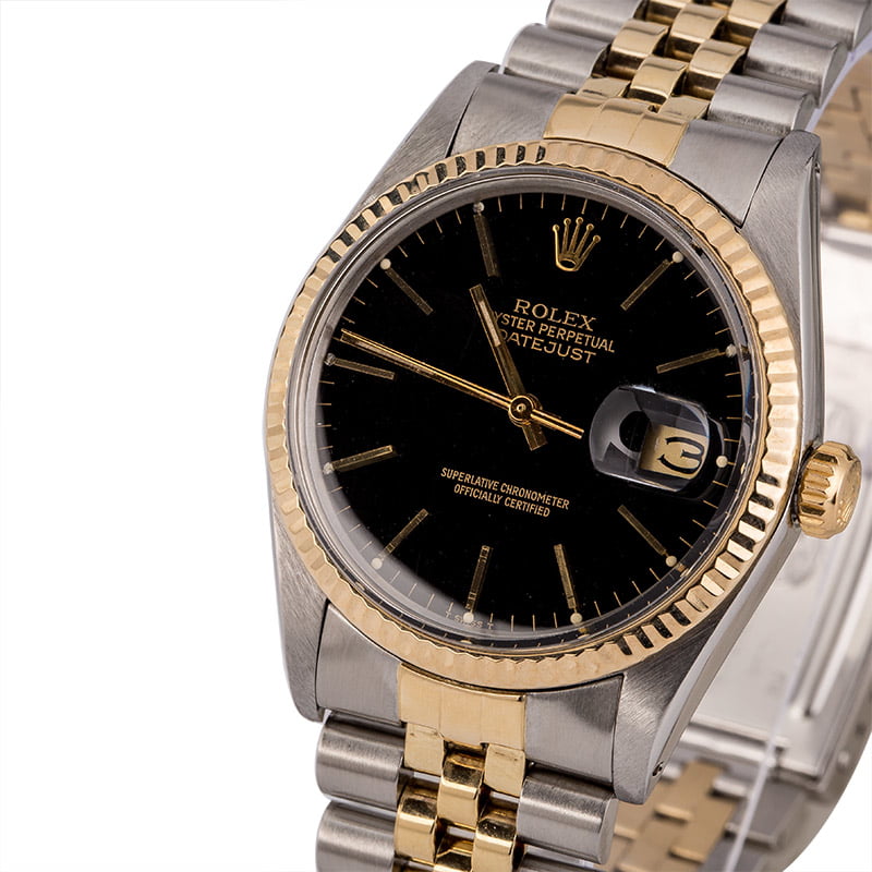 Pre-Owned Rolex Datejust 16013 Black Index Dial