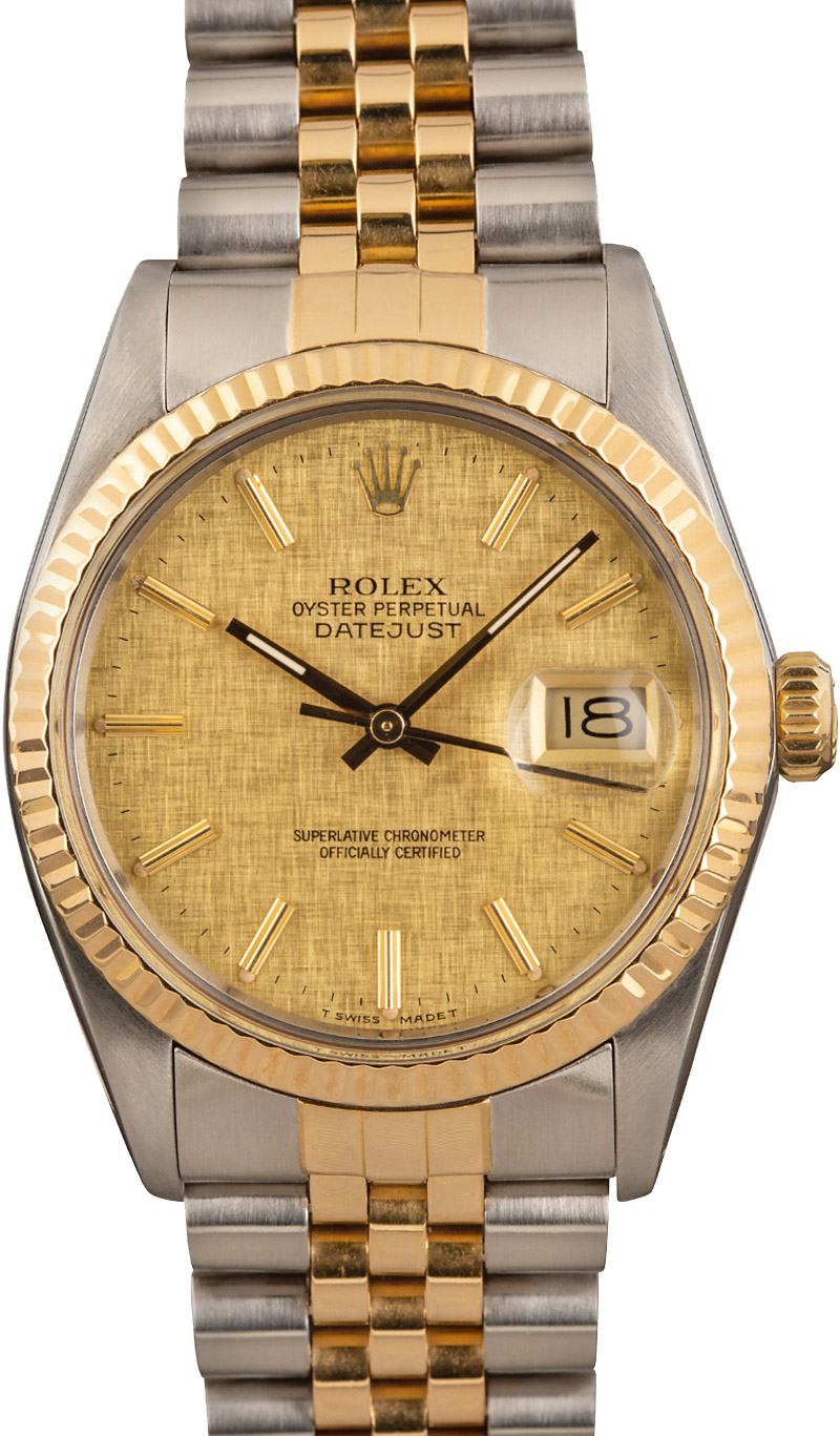 Rolex Datejust Champagne 16013-Steel and Gold Watch, Used, Mens