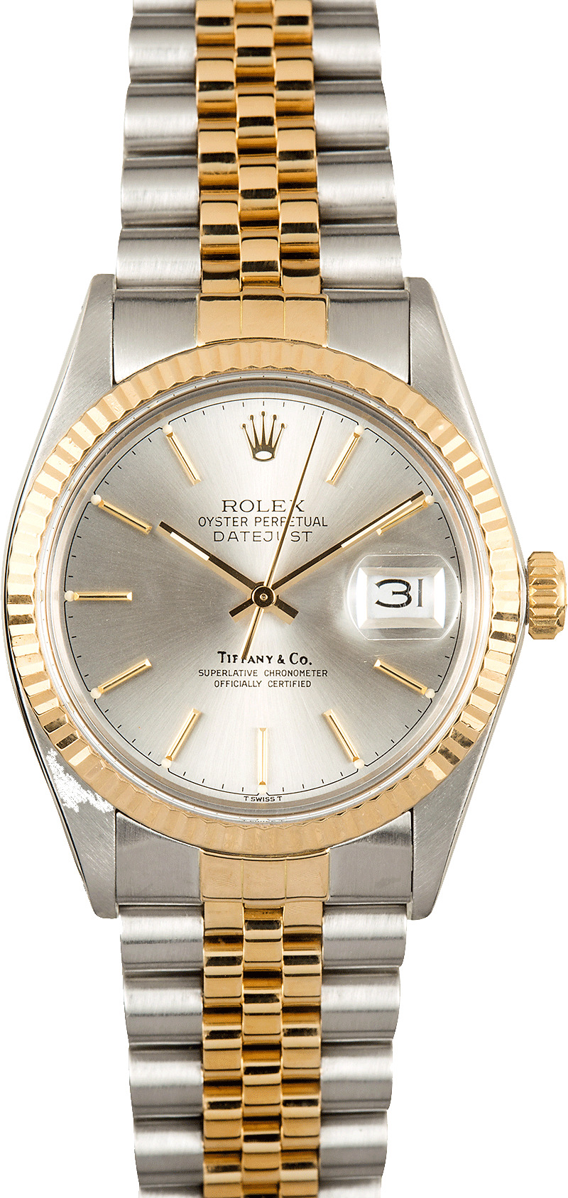 rolex datejust two tone grey dial
