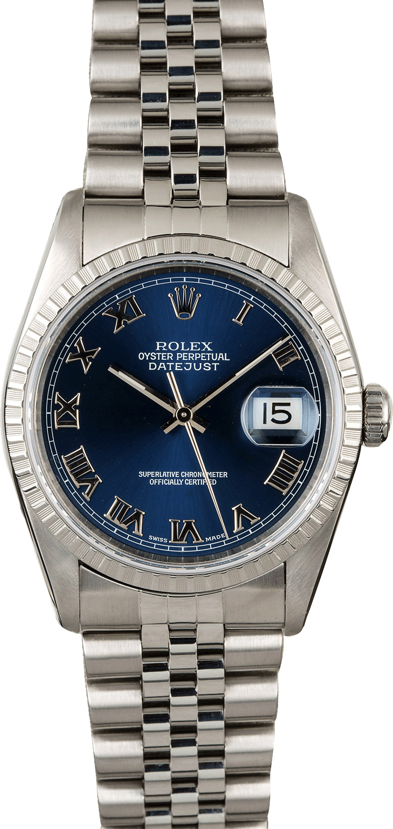 Rolex Datejust 16220 Blue Roman Dial