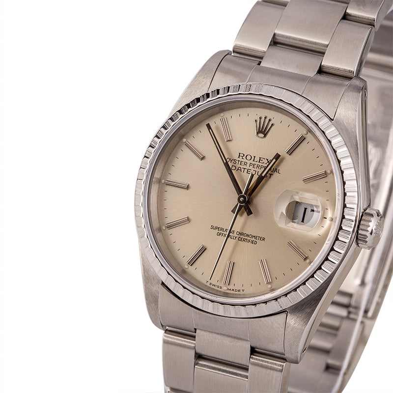 Used Rolex Steel Datejust 16220 Silver Dial T