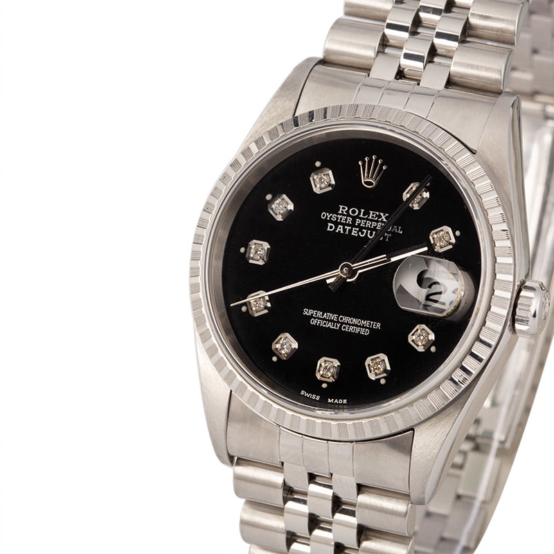 Pre Owned Rolex Steel Datejust 16220 Diamond Dial