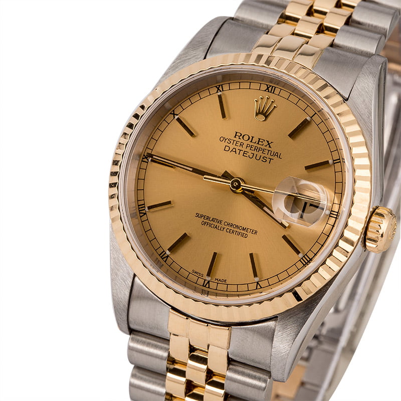 Used Rolex Datejust 16233 Champagne Dial Jubilee Band