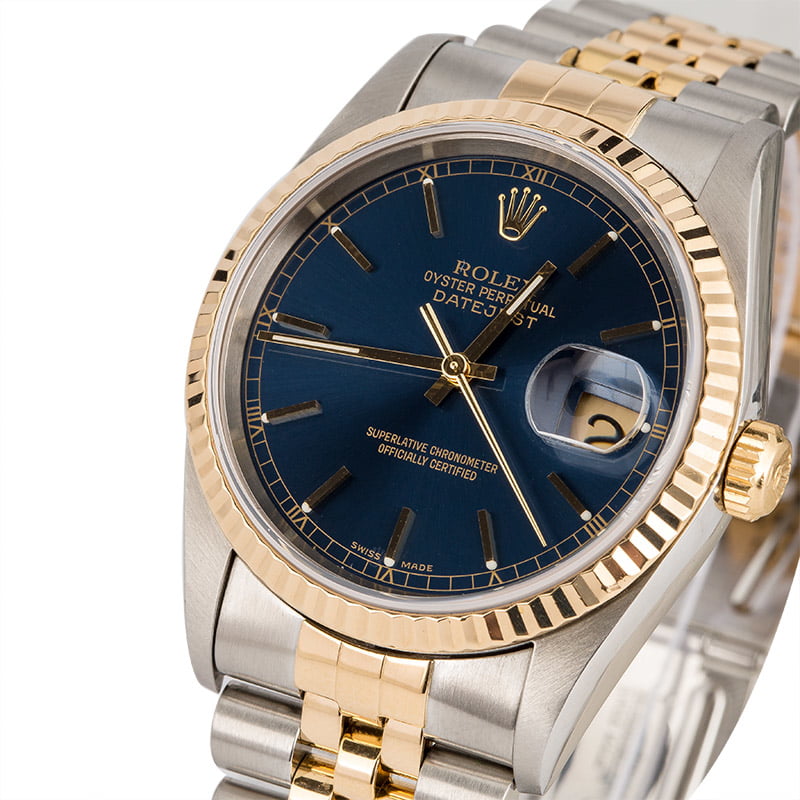 Pre Owned Rolex Datejust 16233 Blue Index