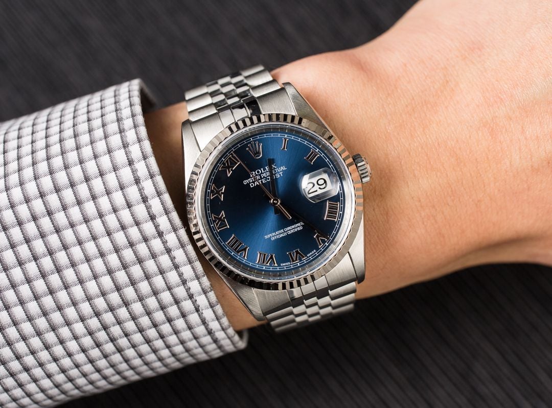 rolex blue roman