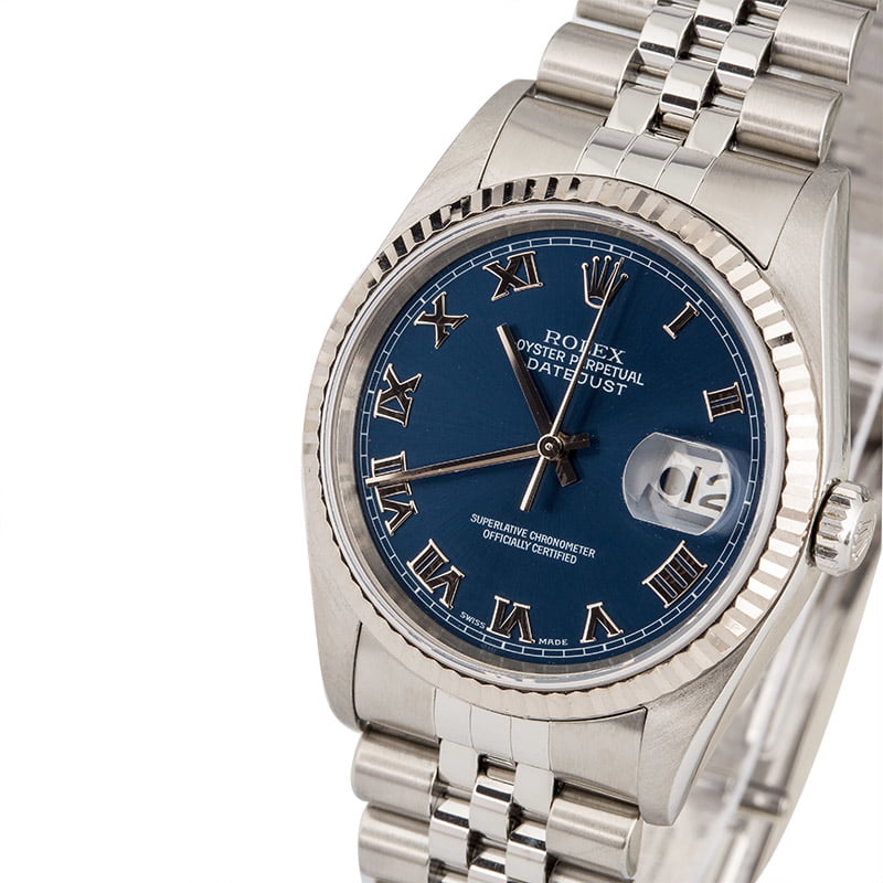 PreOwned Rolex Datejust 16234 Blue Roman Dial