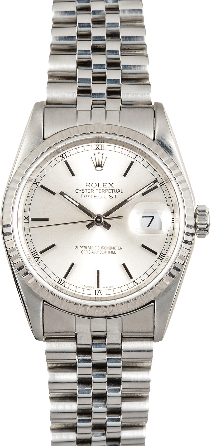 rolex oyster perpetual datejust white gold bezel