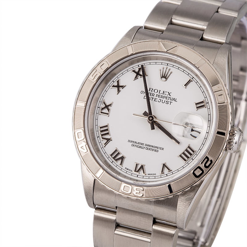 Used Rolex Steel Datejust 16264 White Thunderbird