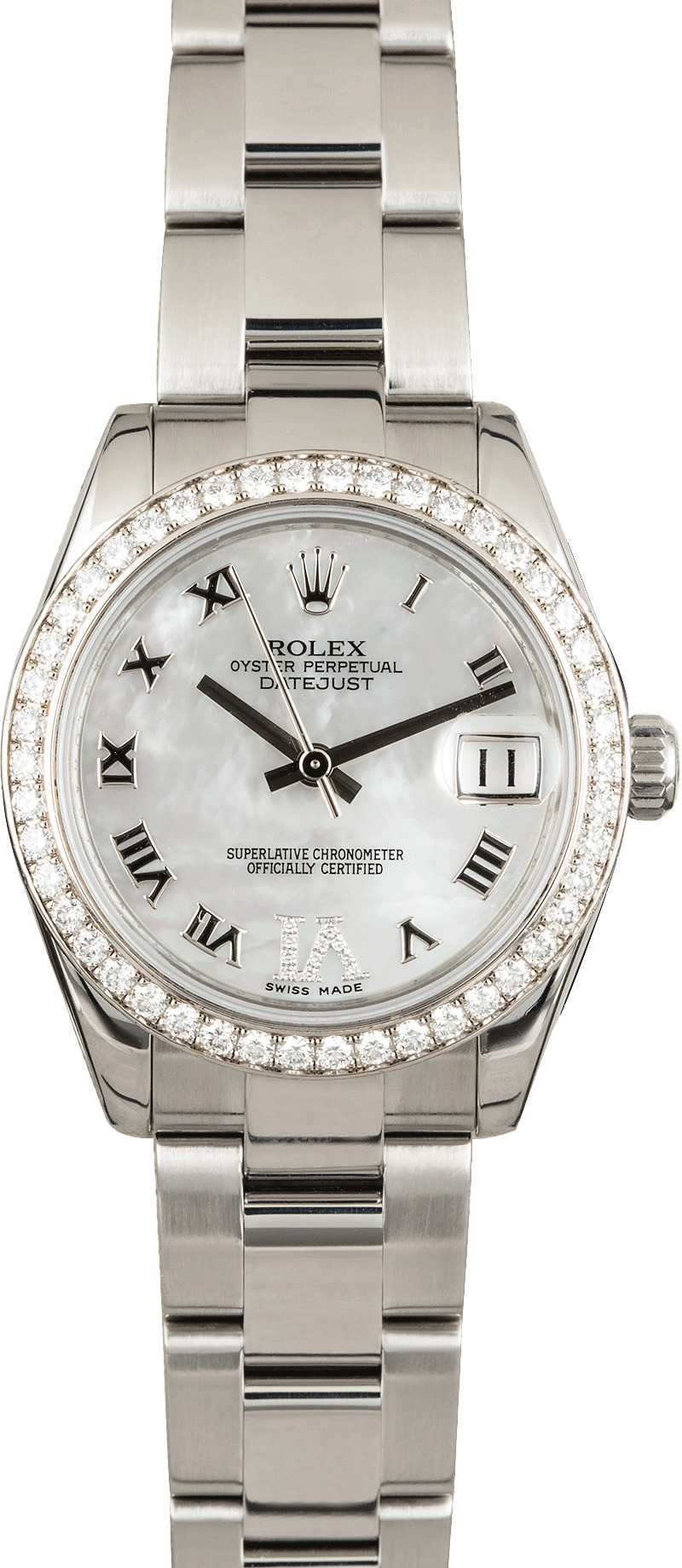 ROLEX DATEJUST 31mm BLACK MOTHER OF PEARL DIAMOND DIAL