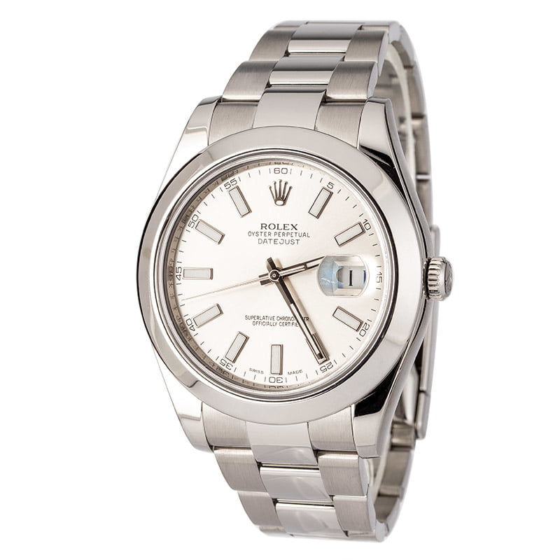 Pre Owned Rolex Datejust II Ref 116300 Silver Dial