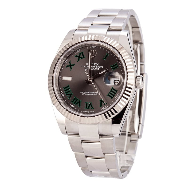 Pre-Owned Rolex Datejust 126334 Green Roman Markers Watch