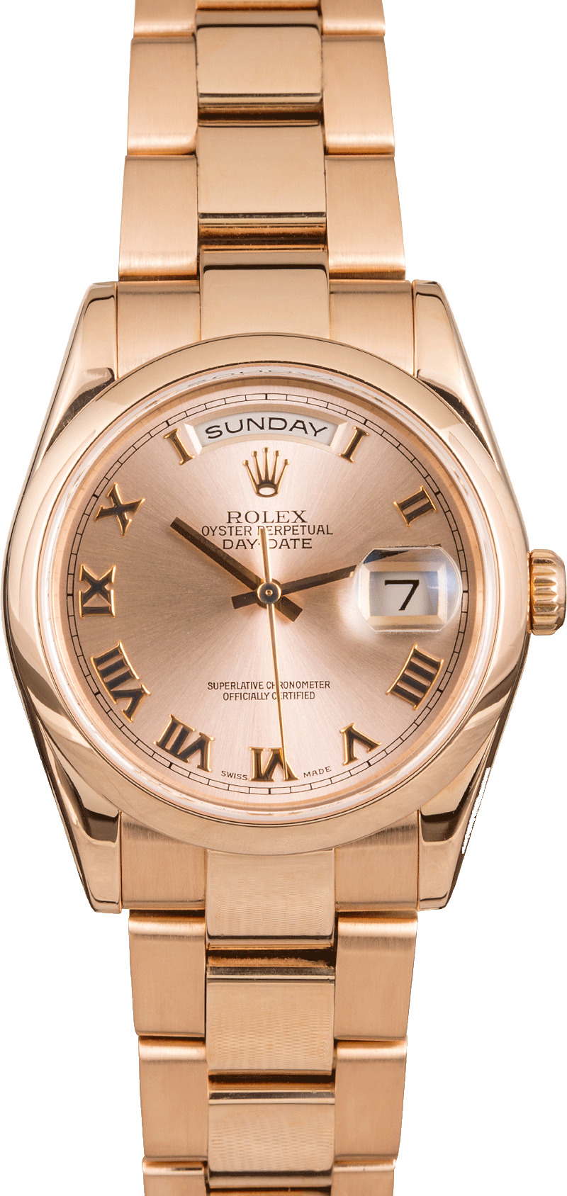 Rolex Day-Date 118205 Everose Gold Oyster Bracelet