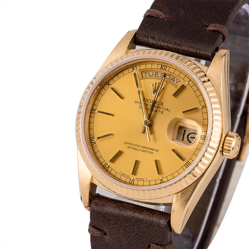 Pre-Owned Rolex President Day-Date 18038 Champagne Index T