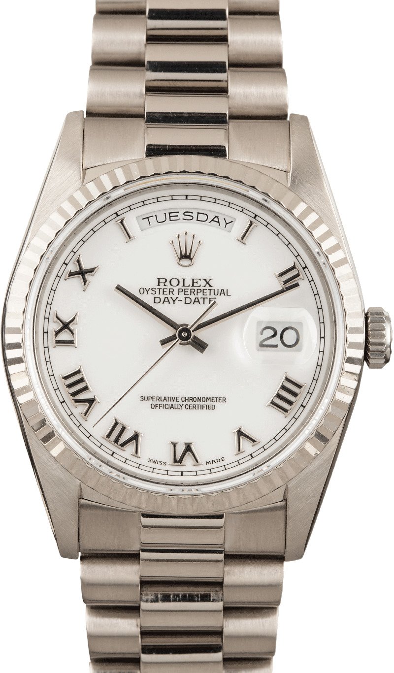 rolex day date gold white