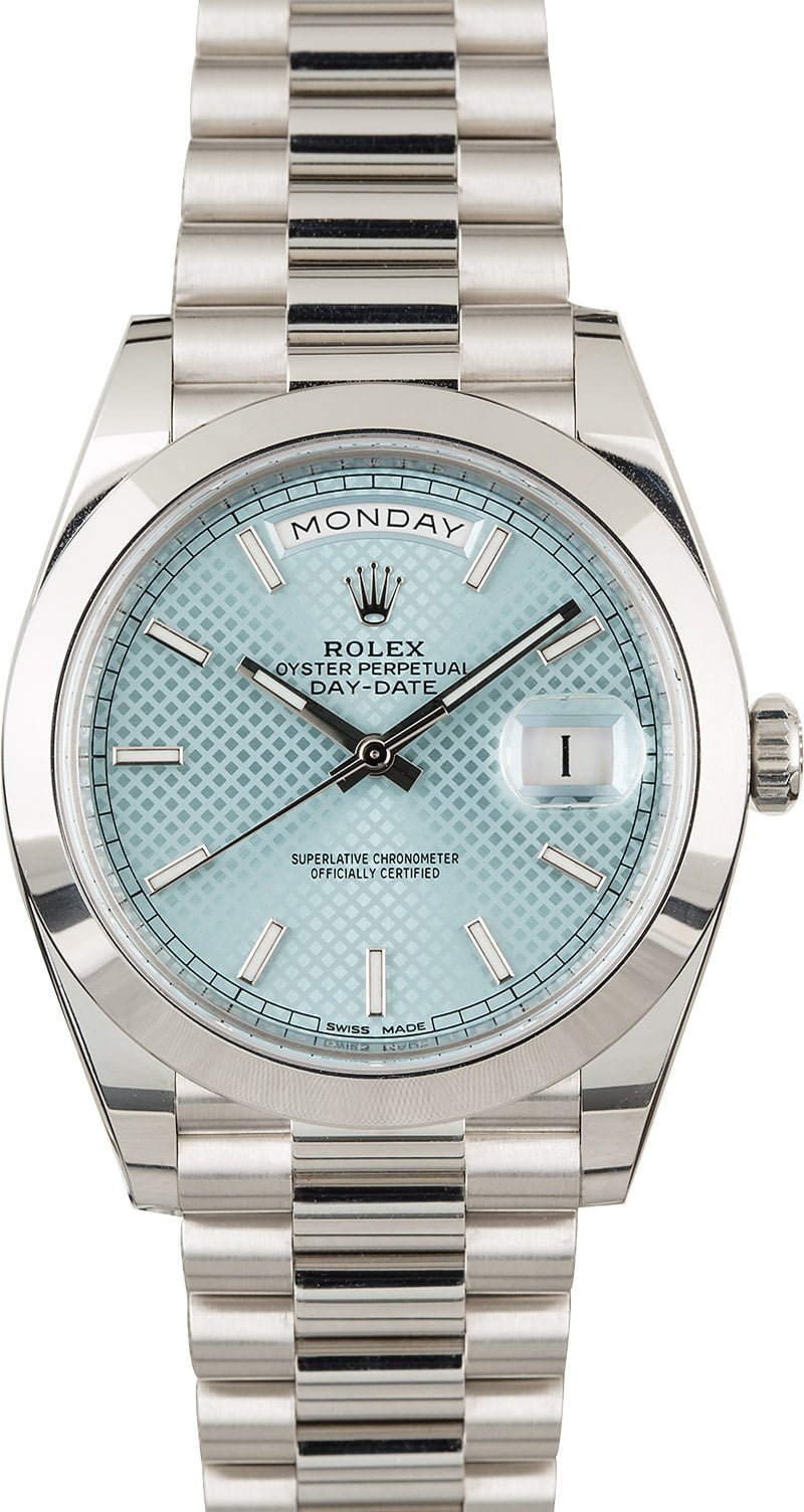 Rolex Platinum President 228206 Ice Blue Dial
