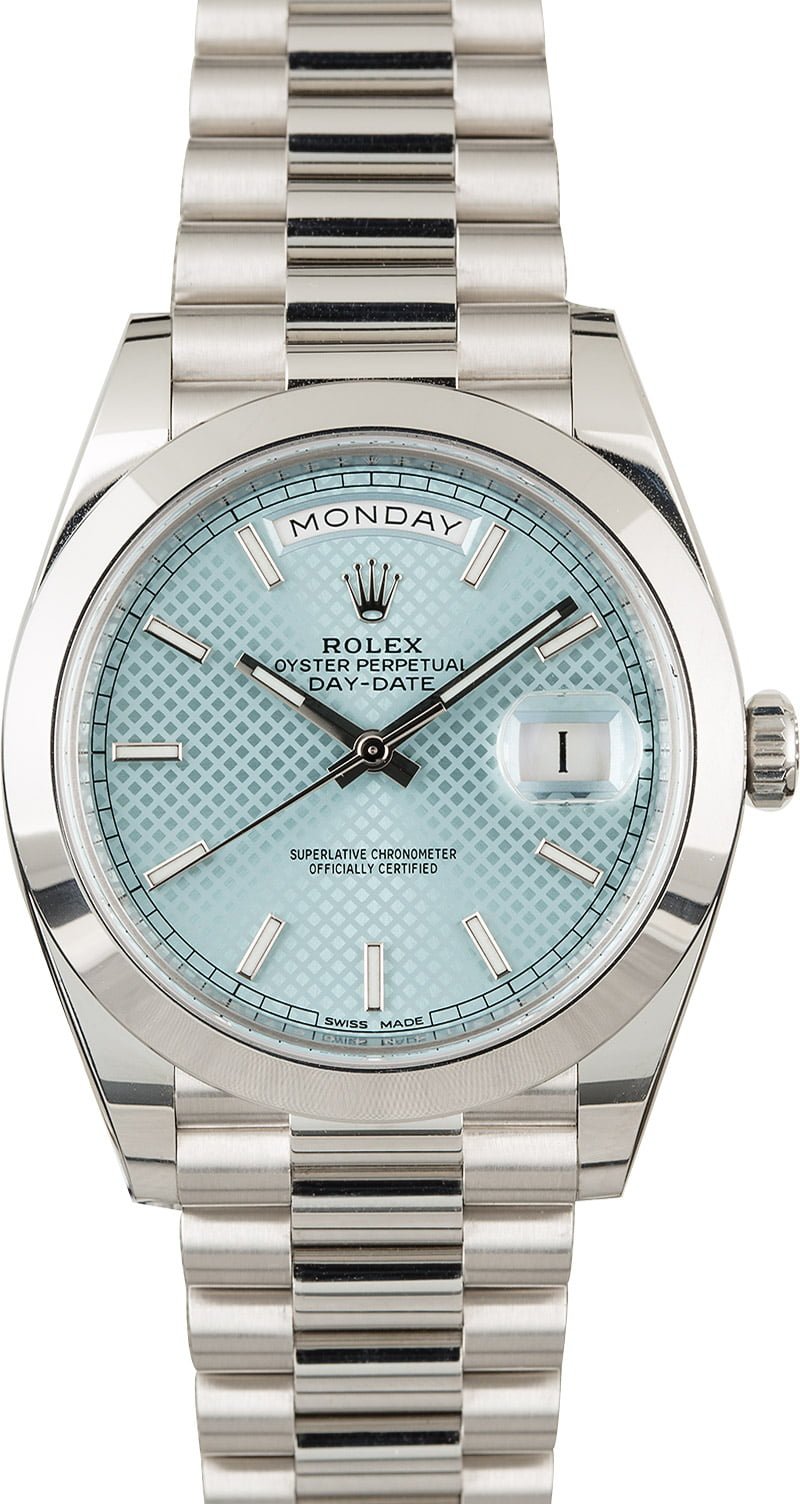 rolex platinum blue face