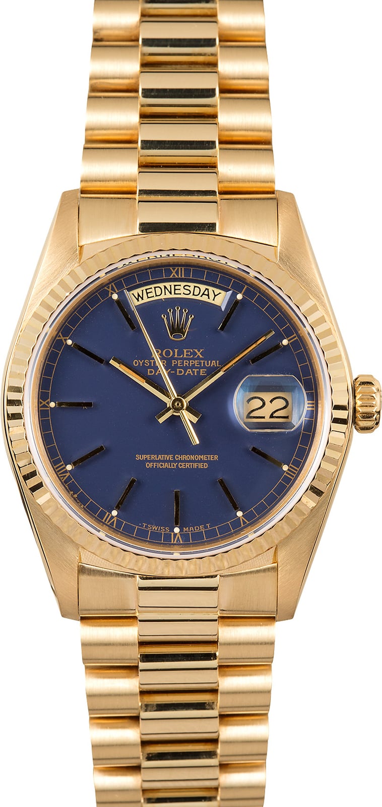 rolex day date gold blue dial