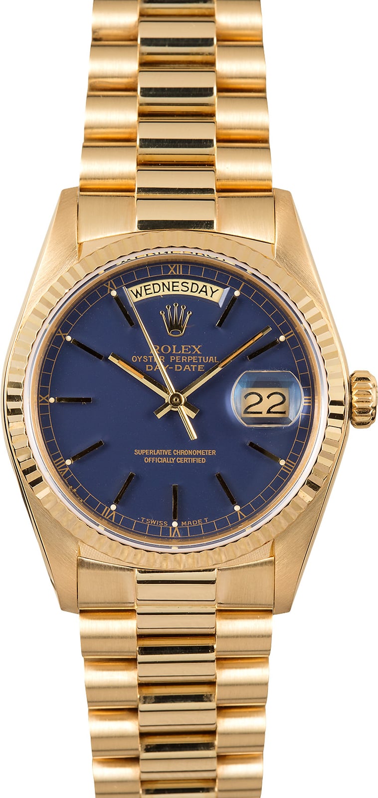 rolex day date gold blue