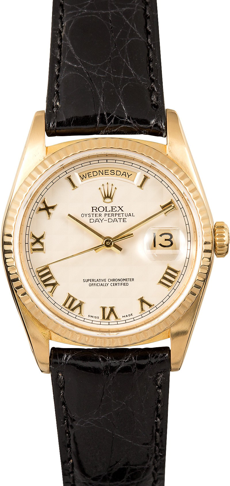 rolex oyster perpetual day date leather strap