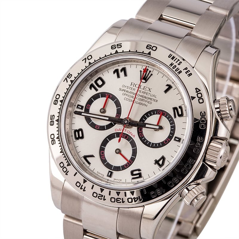 Used Rolex Daytona 116509 Silver Dial White Gold Oyster