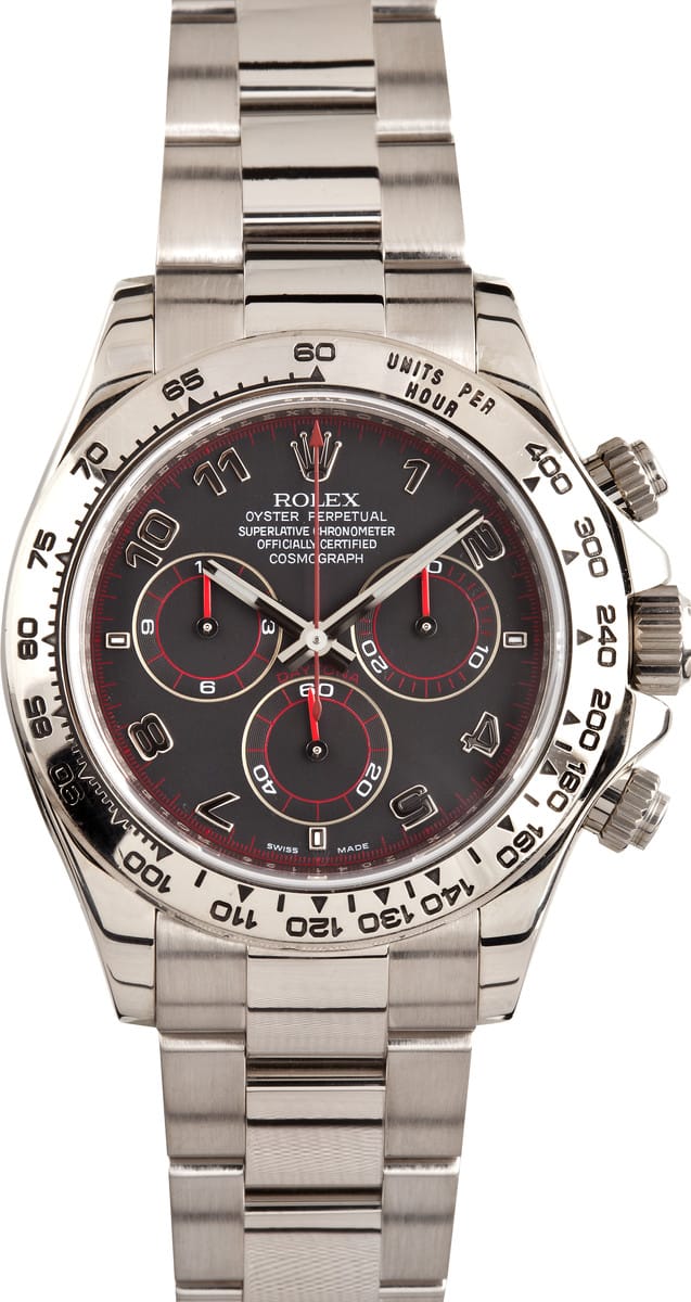 rolex daytona black face red hands