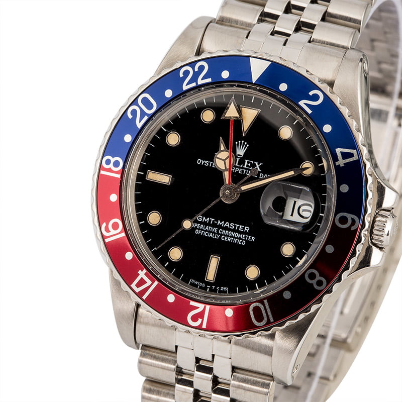 Used Rolex GMT-Master 16750 Red and Blue 'Pepsi' Insert