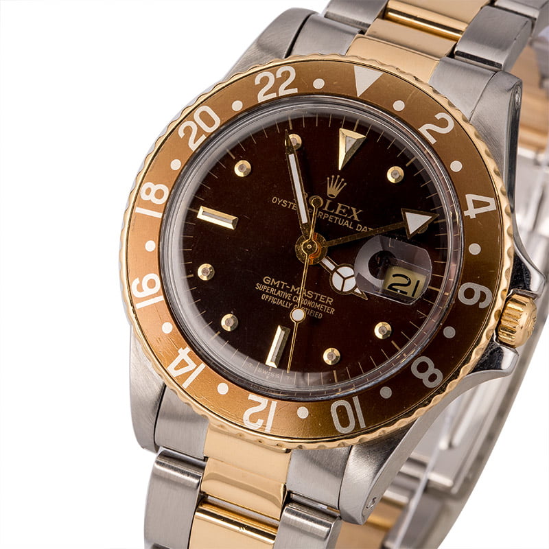 Used Rolex Two Tone GMT-Master 16753 'Root Beer' Insert T