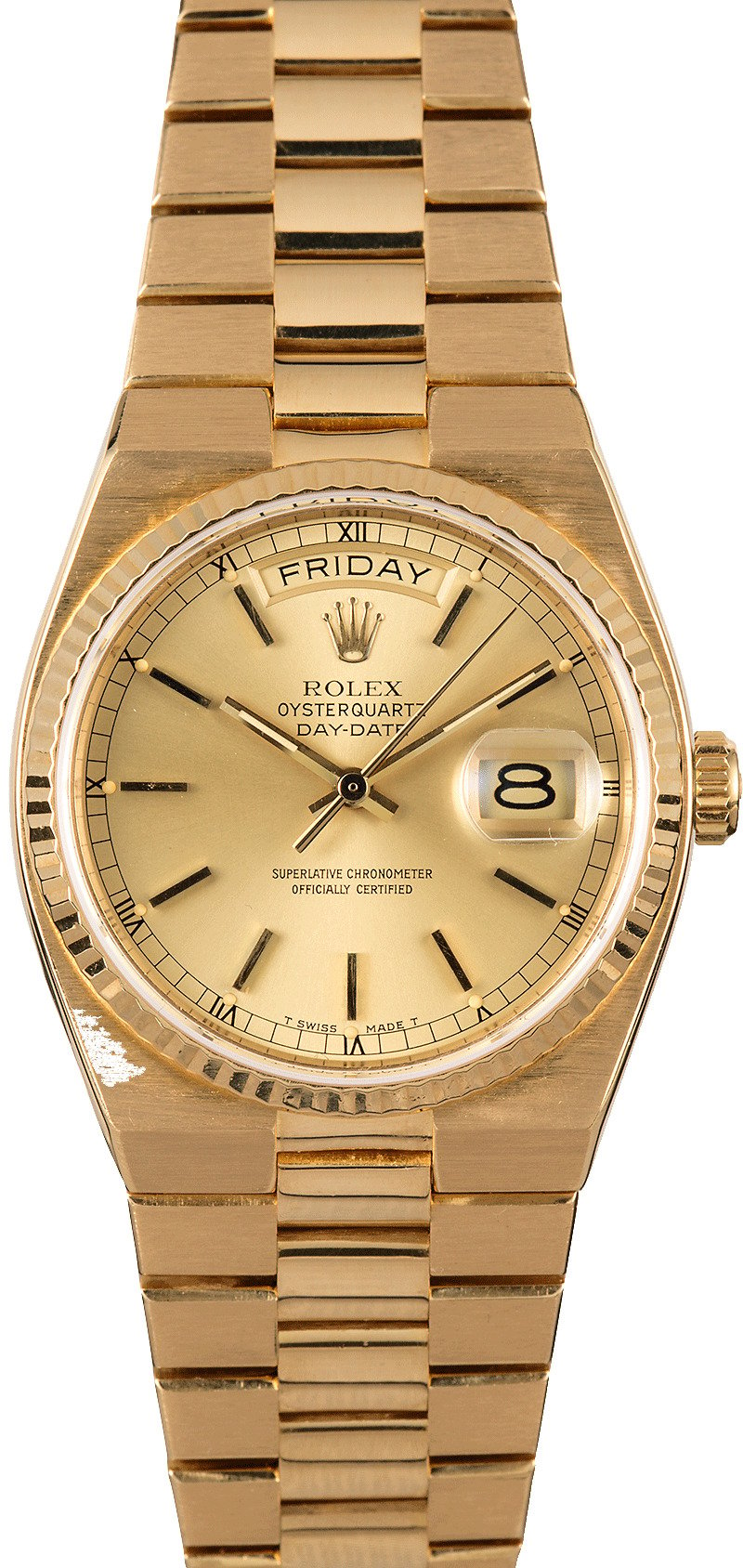 rolex oysterquartz day date gold