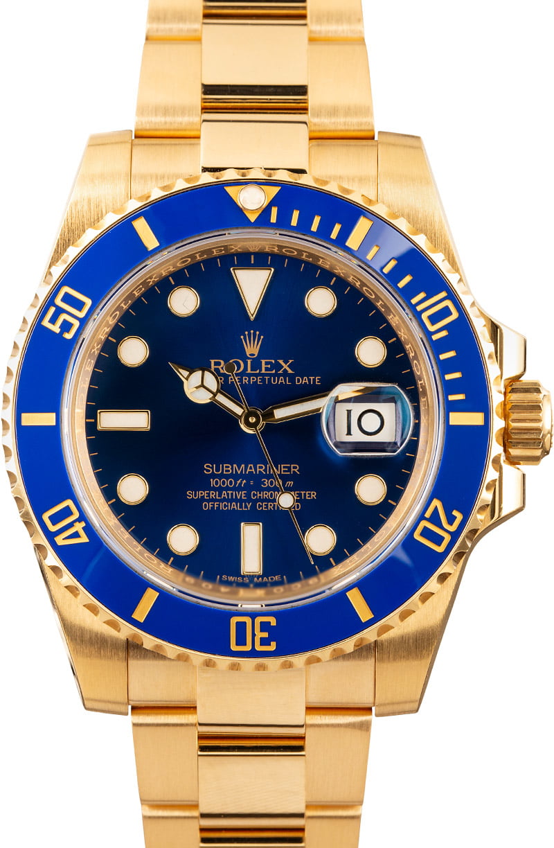 rolex blue and gold submariner