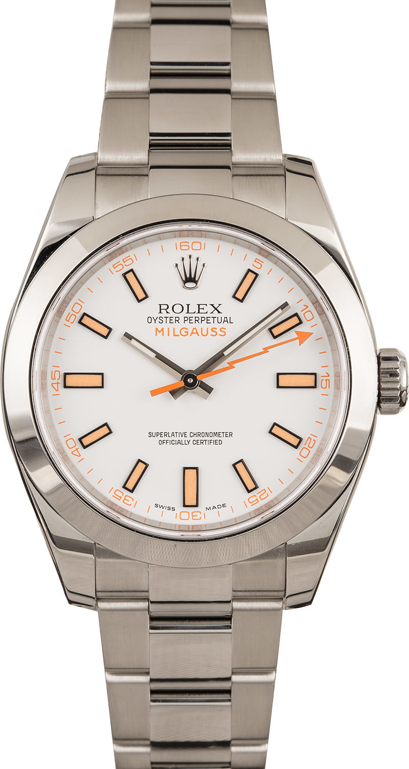 rolex milgauss white dial