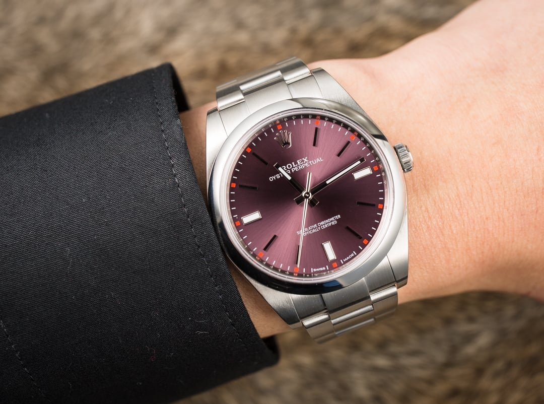 rolex oyster perpetual 39mm red grape