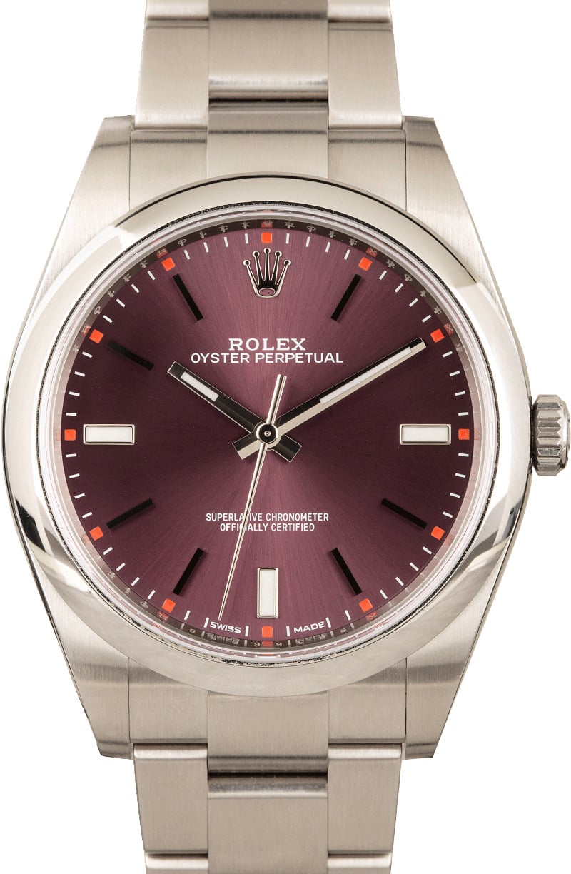 rolex oyster perpetual 39 red grape