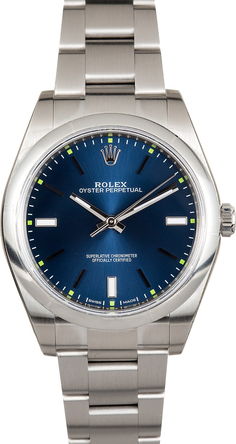 rolex oyster perpetual 39mm blue