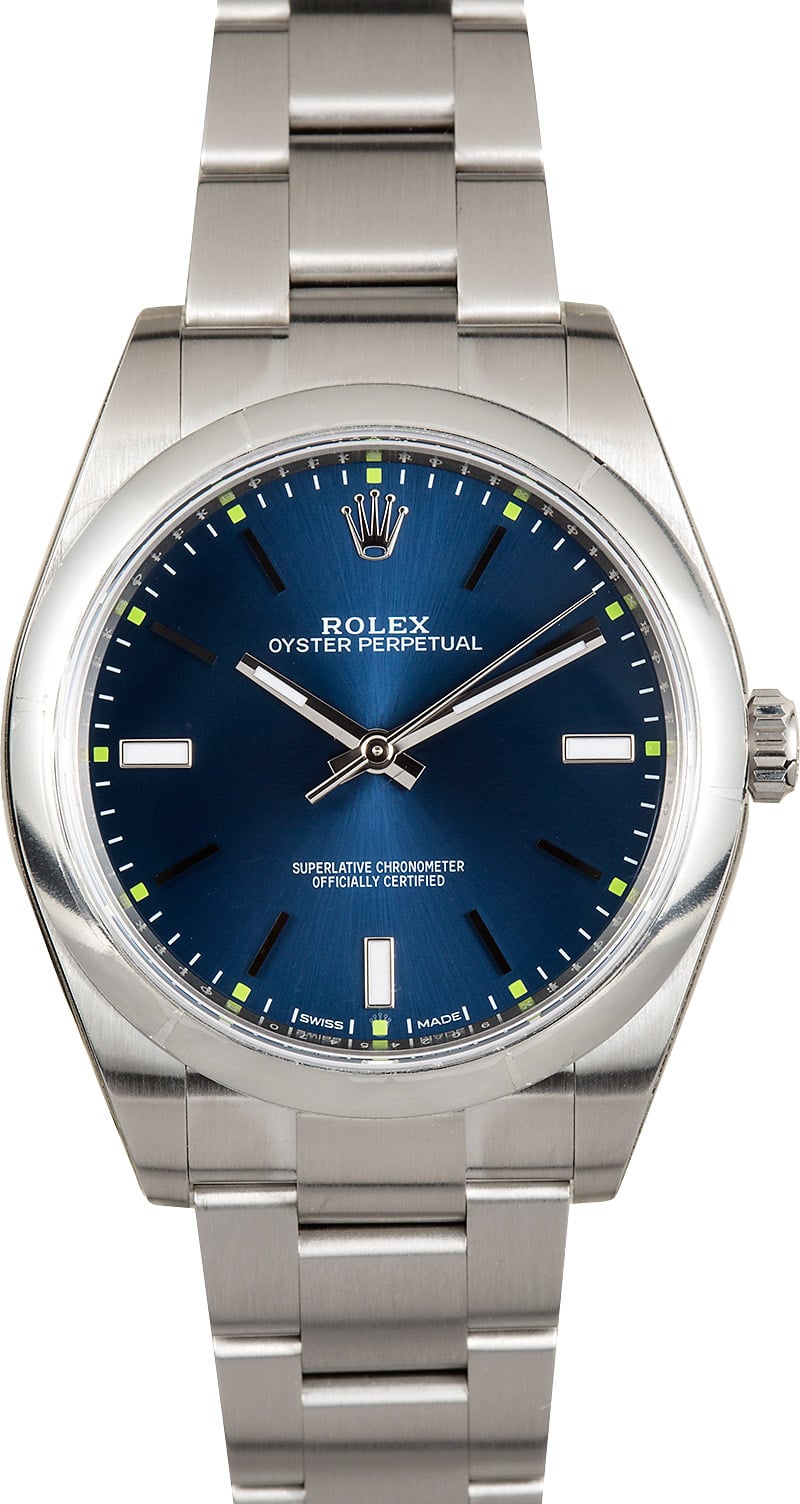 rolex oyster perpetual blue dial 39mm