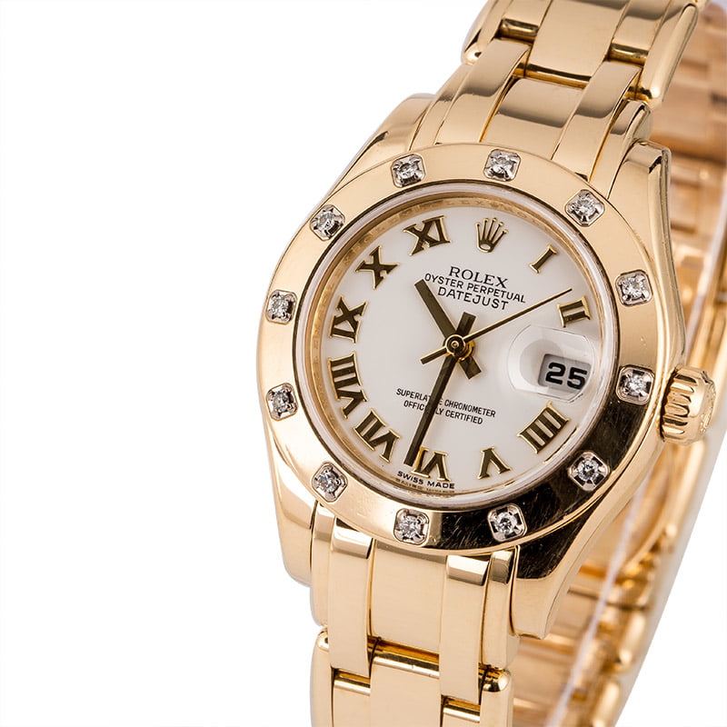 Used Rolex Pearlmaster 80318 White Roman Dial