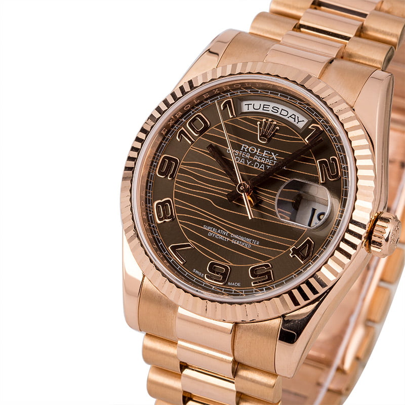 Pre Owned Rolex President 118235 Bronze Wave Dial