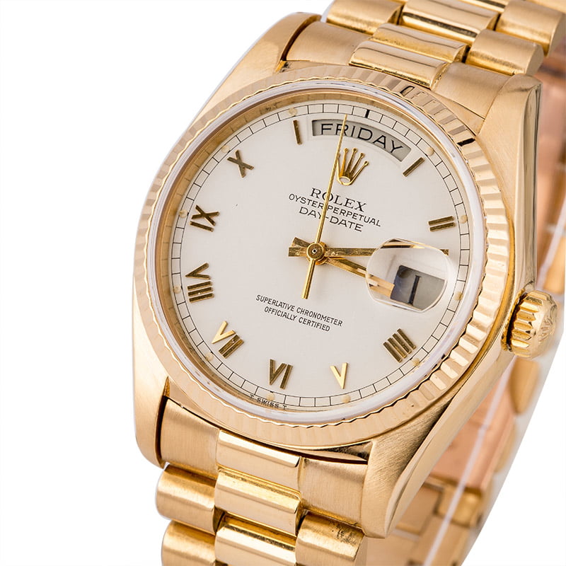 Pre-Owned Rolex Day-Date President 18038 White Roman