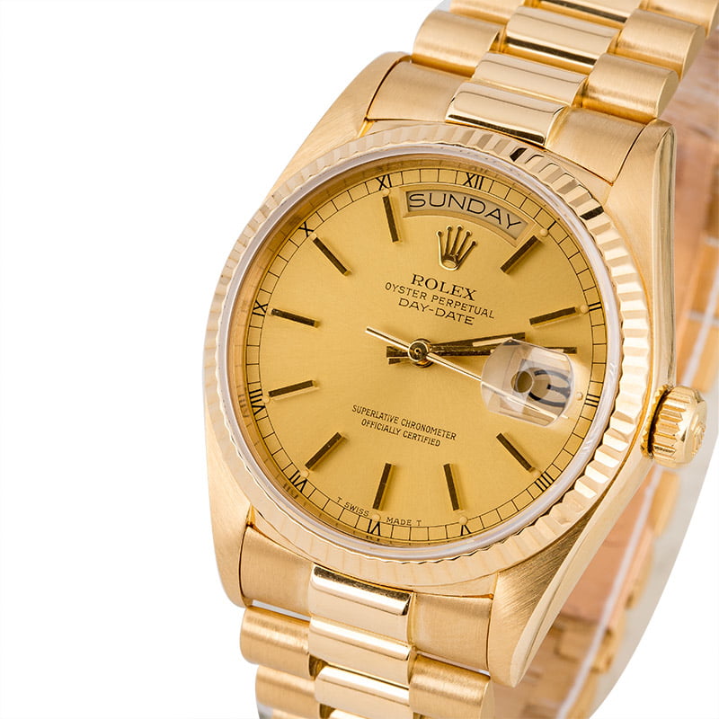 Pre Owned Rolex President 18038 Champagne Dial