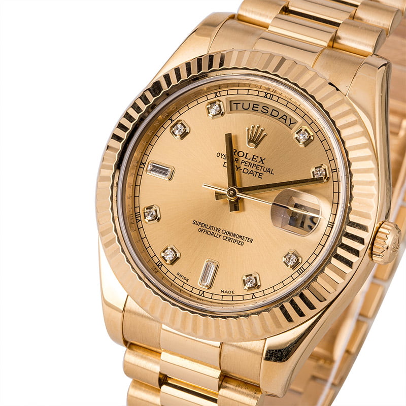 Pre-Owned Rolex President 218238 Champagne Diamond Dial